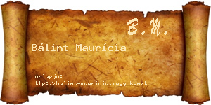 Bálint Maurícia névjegykártya