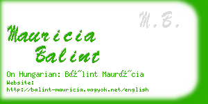mauricia balint business card